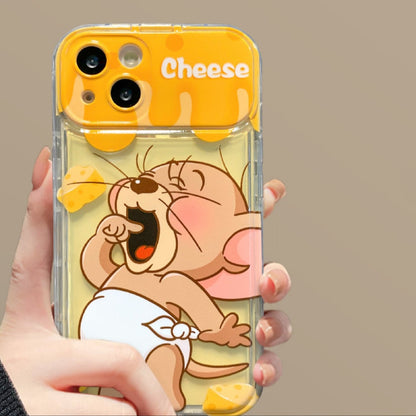 Cute Mouse Pendant Phone Case with Flip-Mirror