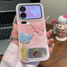 Watercolor-style bow mirror-stand phone case