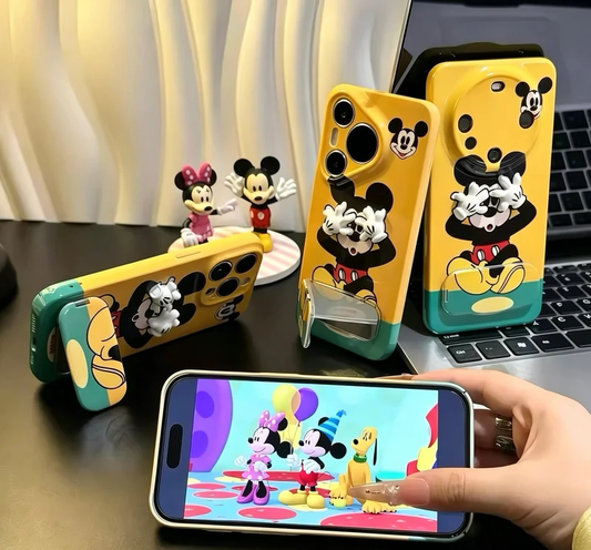 Suitable for Samsung "Face-Covering Mickey" mirror kickstand phone case
