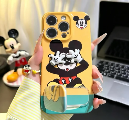 Suitable for Samsung "Face-Covering Mickey" mirror kickstand phone case