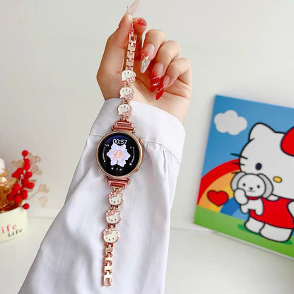 Hello Kitty watch bands compatible with Samsung Galaxy Watch 4, 5, 6, and 7 series.
