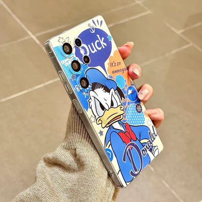 Magnetic Stand + Wrist Strap Phone Case for Samsung (Donald Duck Design)