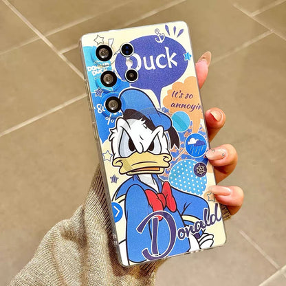 Magnetic Stand + Wrist Strap Phone Case for Samsung (Donald Duck Design)