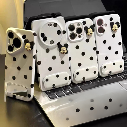 Suitable for Samsung polka-dot Mickey mirror-stand phone case