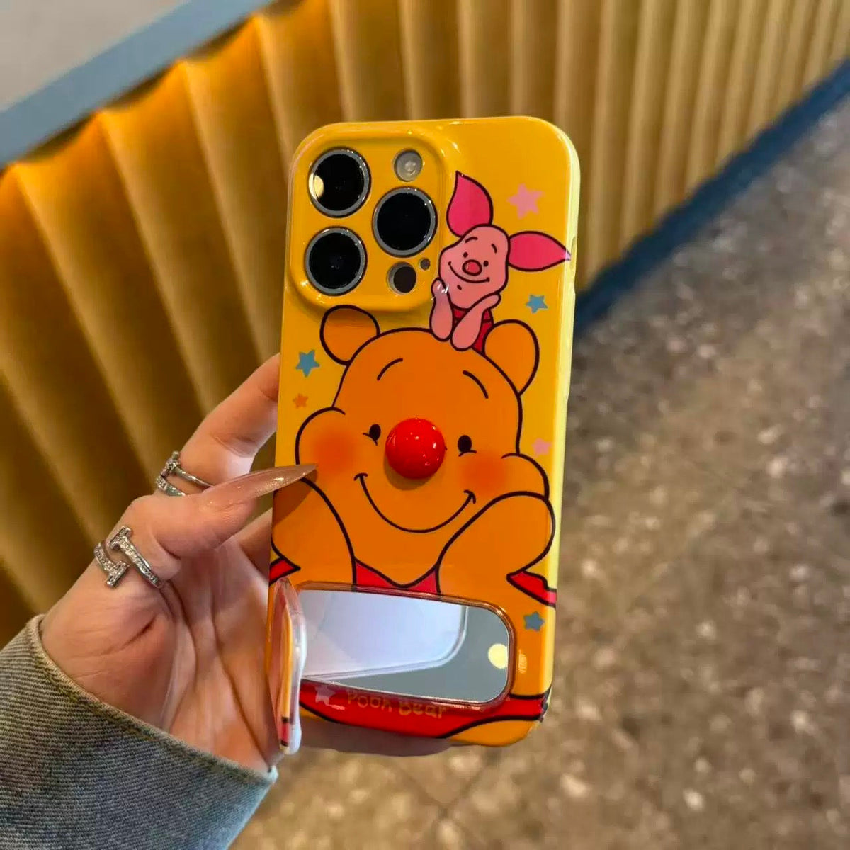 Android Winnie the Pooh and Tigger Mirror Stand Phone Case