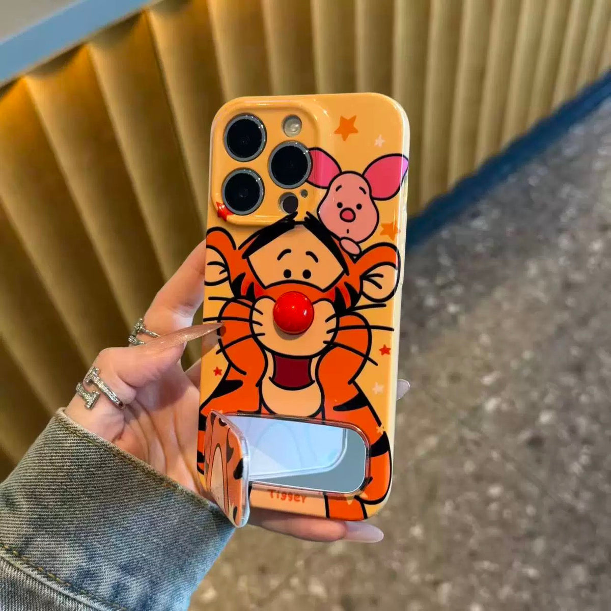 Android Winnie the Pooh and Tigger Mirror Stand Phone Case