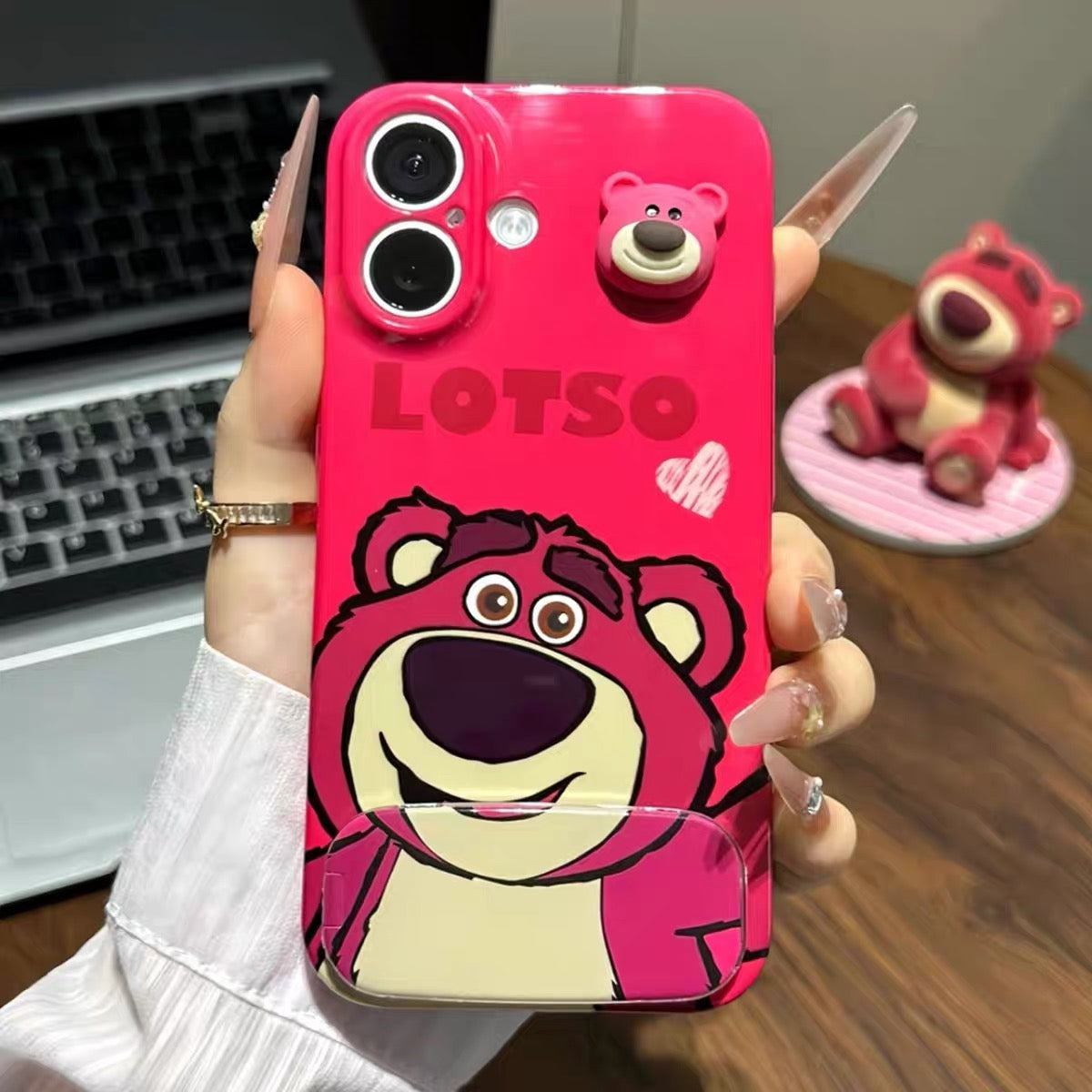 Android Phone Case with Mirror and Stand (Lotso & Winnie the Pooh)