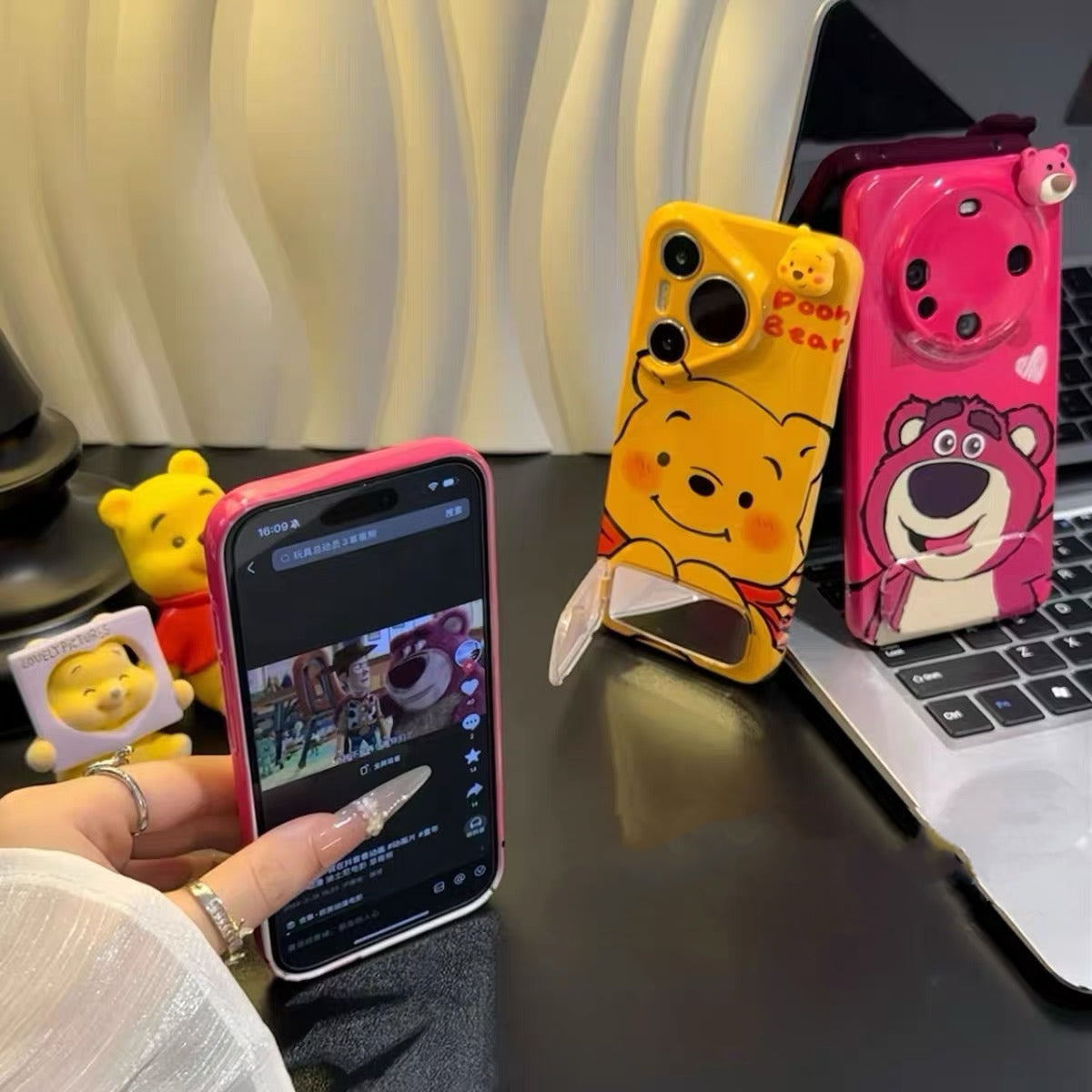 Android Phone Case with Mirror and Stand (Lotso & Winnie the Pooh)