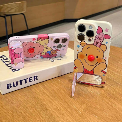 Anduoweini Piggy Mirror Stand Phone Case
