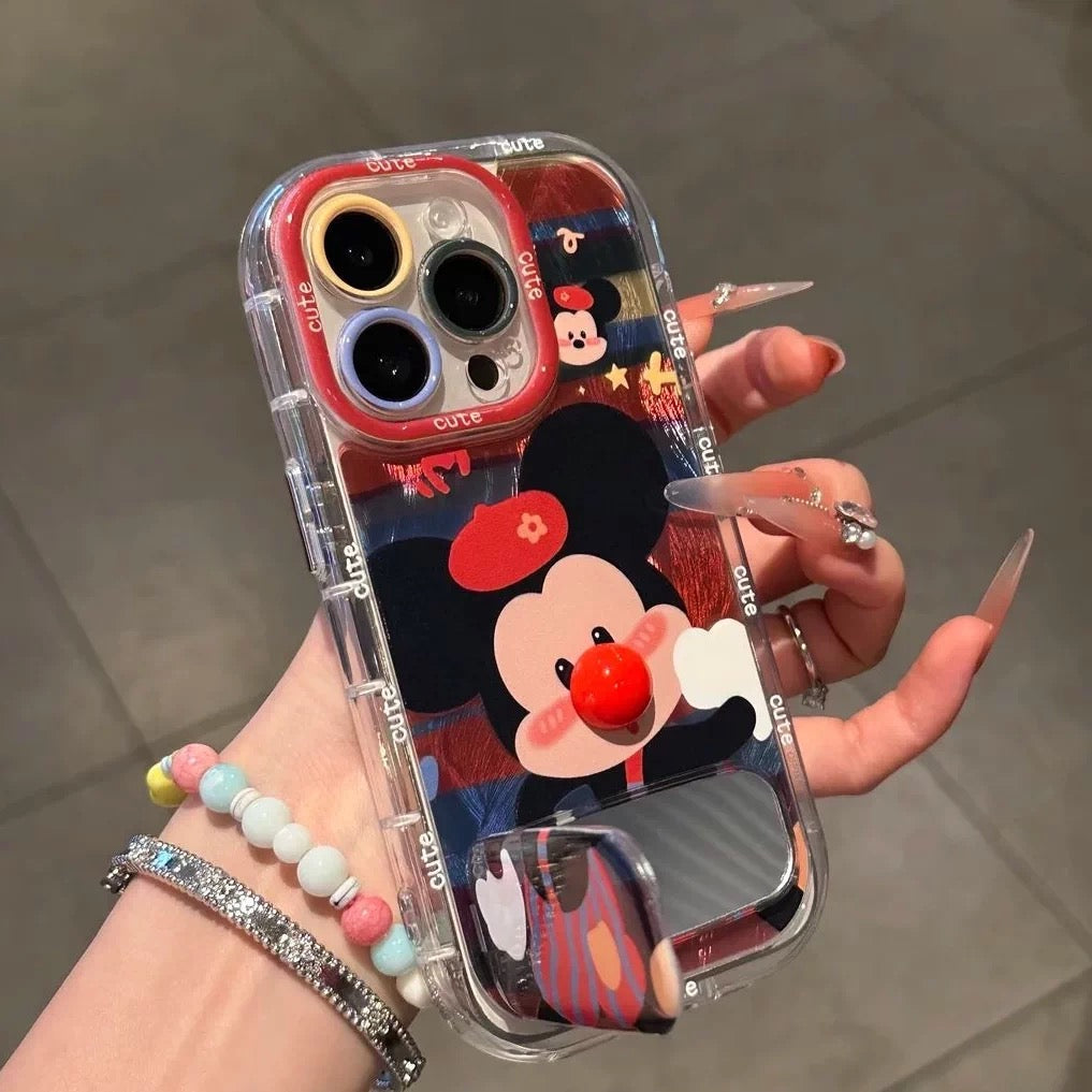 Android Phone Case with Red-Nosed Mickey Mirror Stand