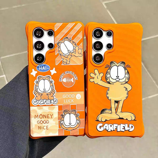 Suitable for Samsung Galaxy S24+ / S24 Plus (Tiger & Garfield) Phone Case with Kickstand and Wrist Strap