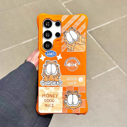 Suitable for Samsung Galaxy S24+ / S24 Plus (Tiger & Garfield) Phone Case with Kickstand and Wrist Strap