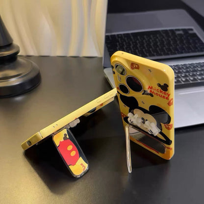 Cartoon Mickey face-covering mirror stand phone case