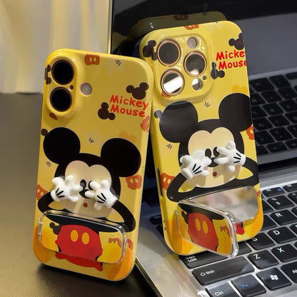 Android Phone Case with Mickey Mirror Stand (Face-Covering Design)