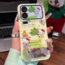 Five-Petal Flower Plaid Plush Phone Case with Stand
