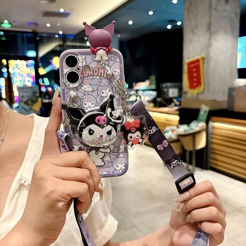 Compatible with Samsung  Kitty & Kuromi Mirror Bracelet Phone Case