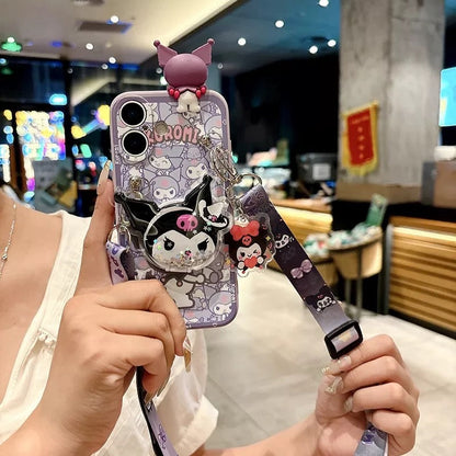 Compatible with Samsung  Kitty & Kuromi Mirror Bracelet Phone Case