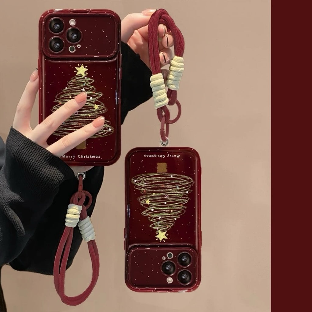Christmas Tree Flip Mirror Phone Case