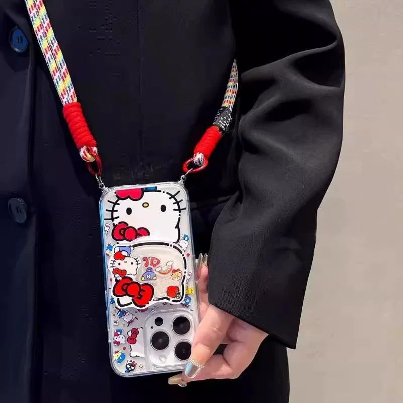Compatible with Samsung Galaxy Kitty Stand with Lanyard Phone Case