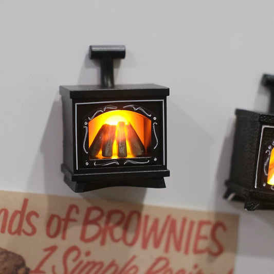 Creative Fireplace and Cat Fridge Magnet
