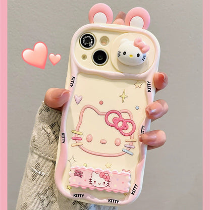 3D ear KT cat stand phone case