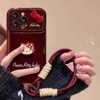 Android compatible Kitty Flip Phone Case with Mirror and Stand