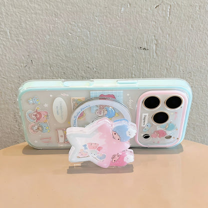 Twin-Star Glitter Phone Case with Magnetic Stand