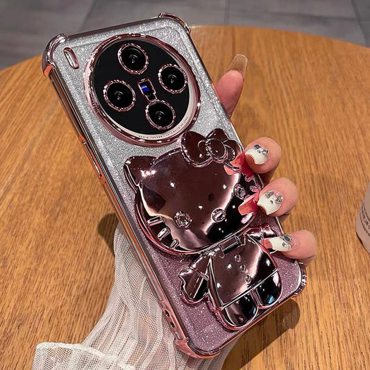 Android compatible Kitty mirror stand phone case