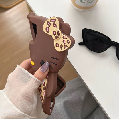 Compatible with Samsung leopard print bow Kitty cat phone case