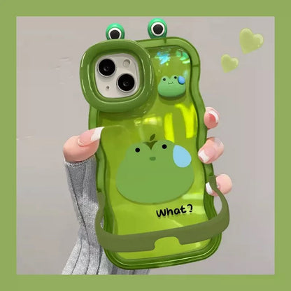 Android compatible 3D Little Frog Dual-Stand Phone Case