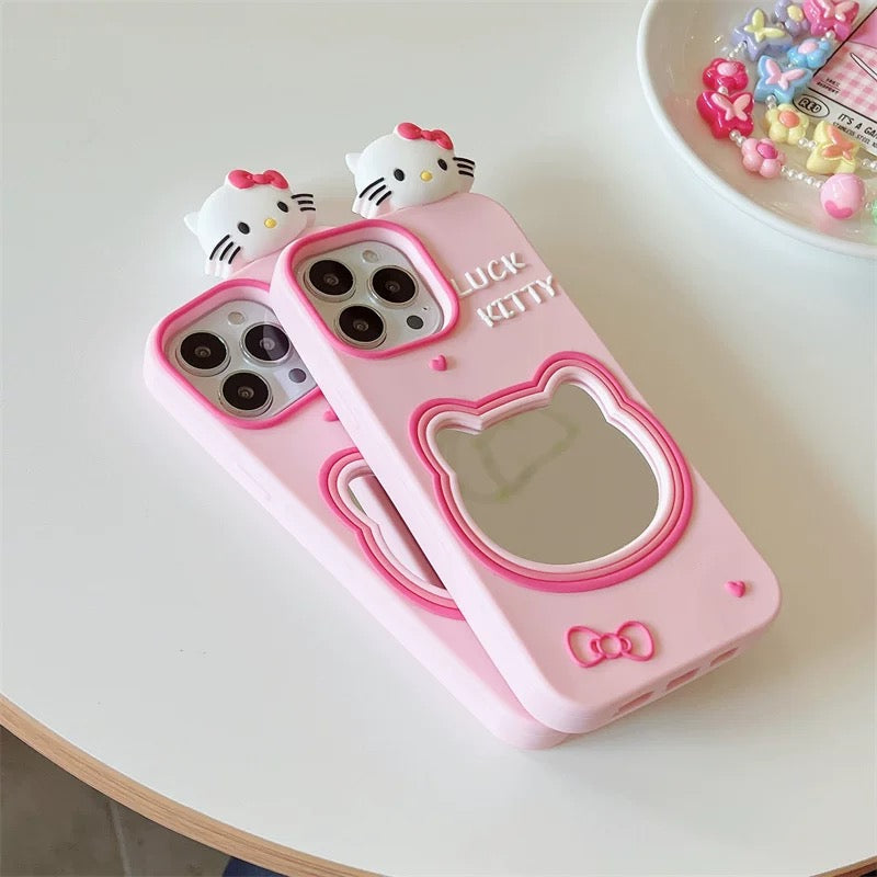 Pink mirror Kitty phone case
