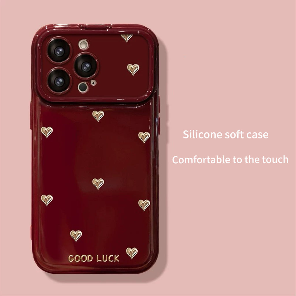 Heart-shaped bow phone case