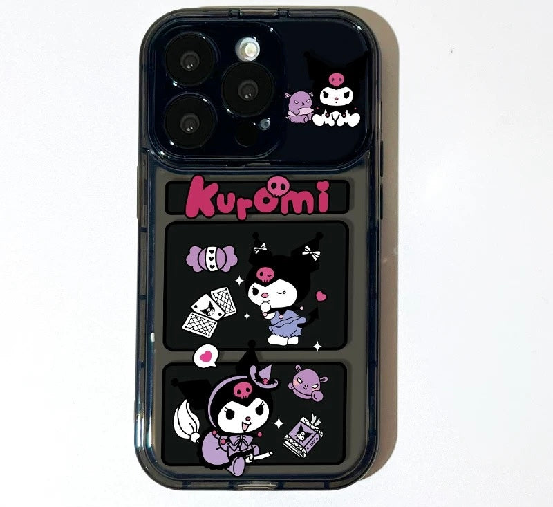 Kuromi flip phone case with mirror and stand