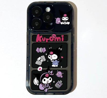Kuromi flip phone case with mirror and stand