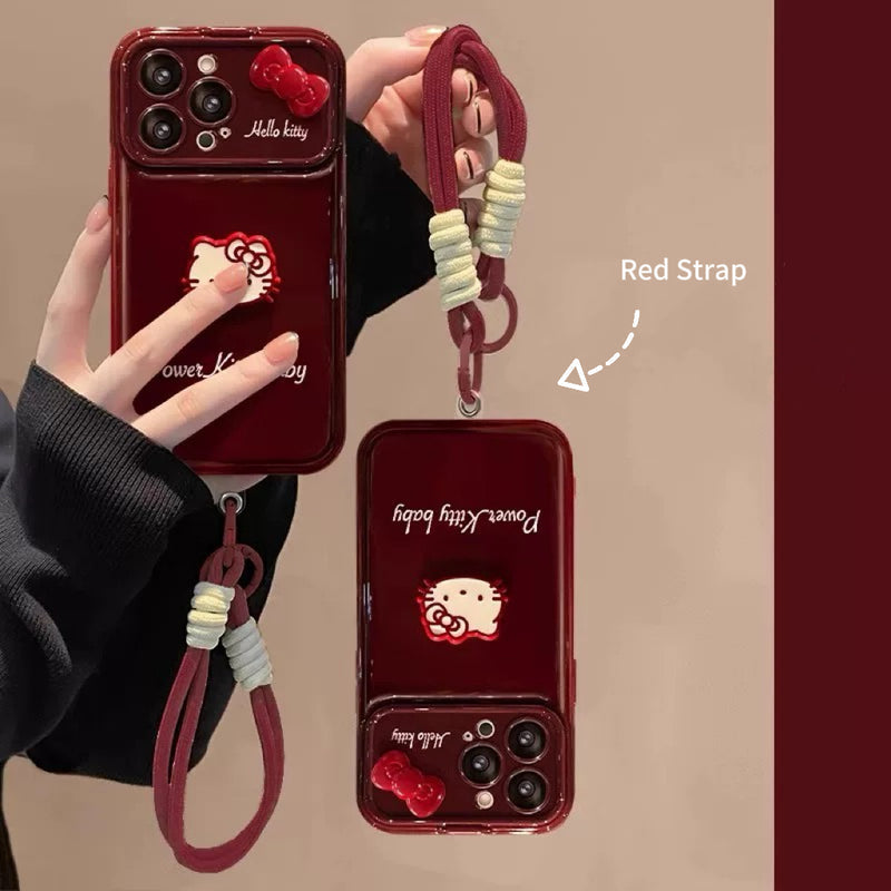 Android compatible Kitty Flip Phone Case with Mirror and Stand
