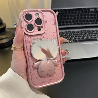 Pink Kitten with Rotating Mirror and Stand