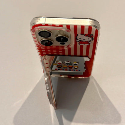 kT cat with mirror stand mobile phone case