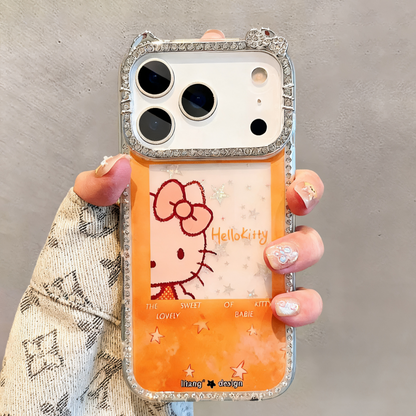 Hand-painted graffiti milk orange star photo frame kitty cat