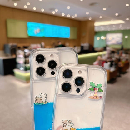 Creative couple surfing puppy Apple phone case