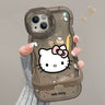 Invisible double-stand bow Hello Kitty phone case