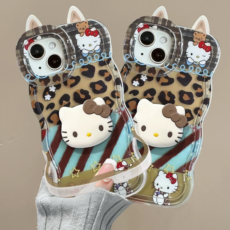 Invisible dual-stand Kitty cat phone case