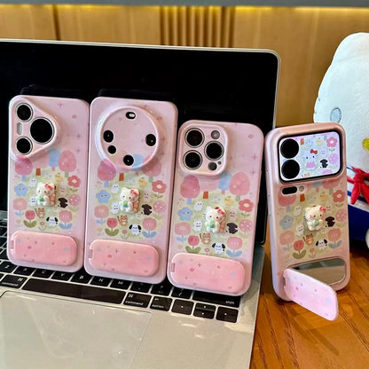 3D Kitty & Cute Pet Portable Mirror Phone Case