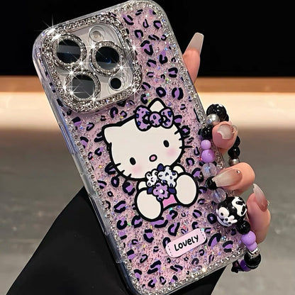 Pink and purple leopard print KT cat full frame bracket