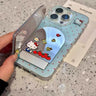 Android compatible Flip Cover Kitty Cat Mirror Stand Phone Case