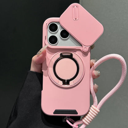 Slide-Cover, Rotating Magnetic Stand, and Lanyard Phone Case