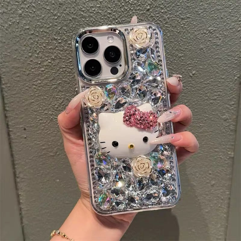 Compatible with Samsung Kitty rhinestone phone case