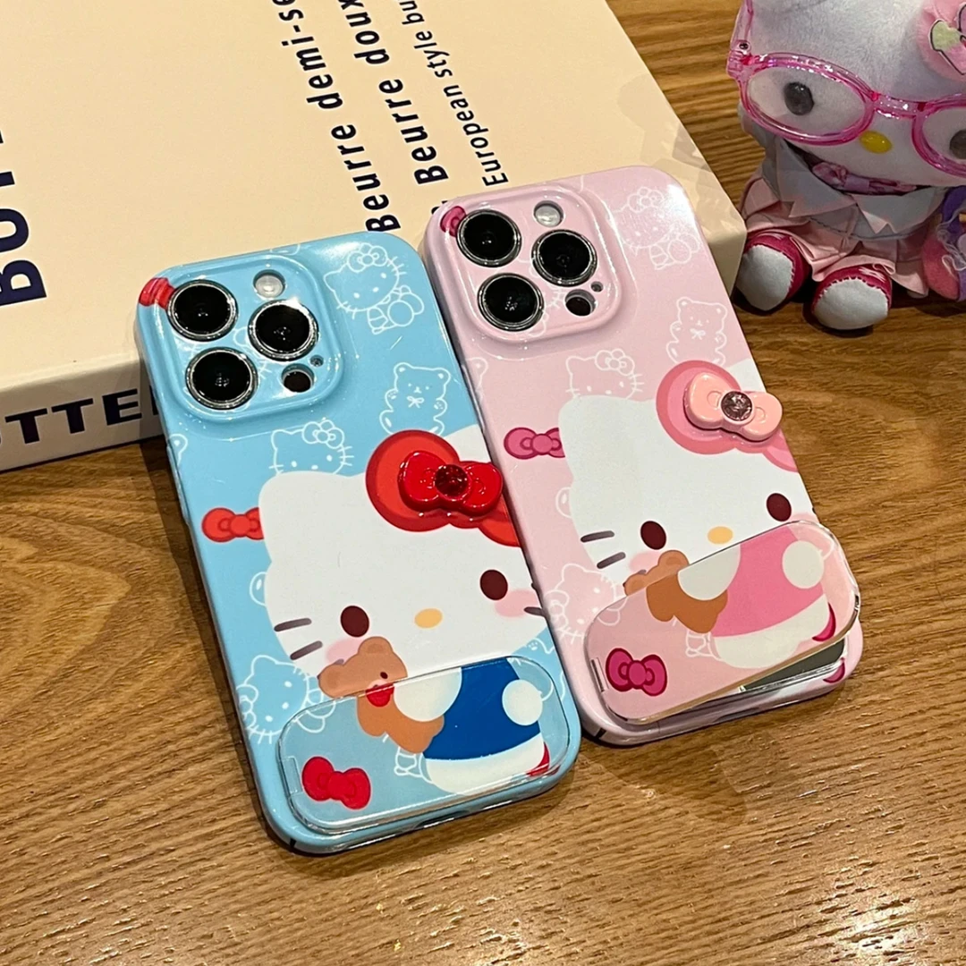 Hello Kitty Bowknot Mirror Stand Phone Case – Style 2