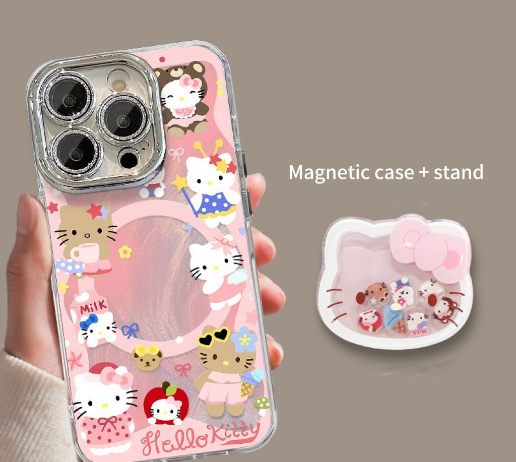 Pink magnetic rocking Kitty phone case