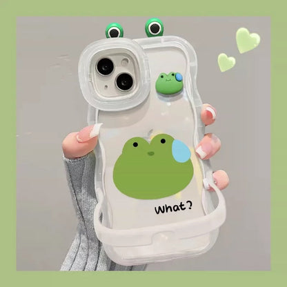 Android compatible 3D Little Frog Dual-Stand Phone Case