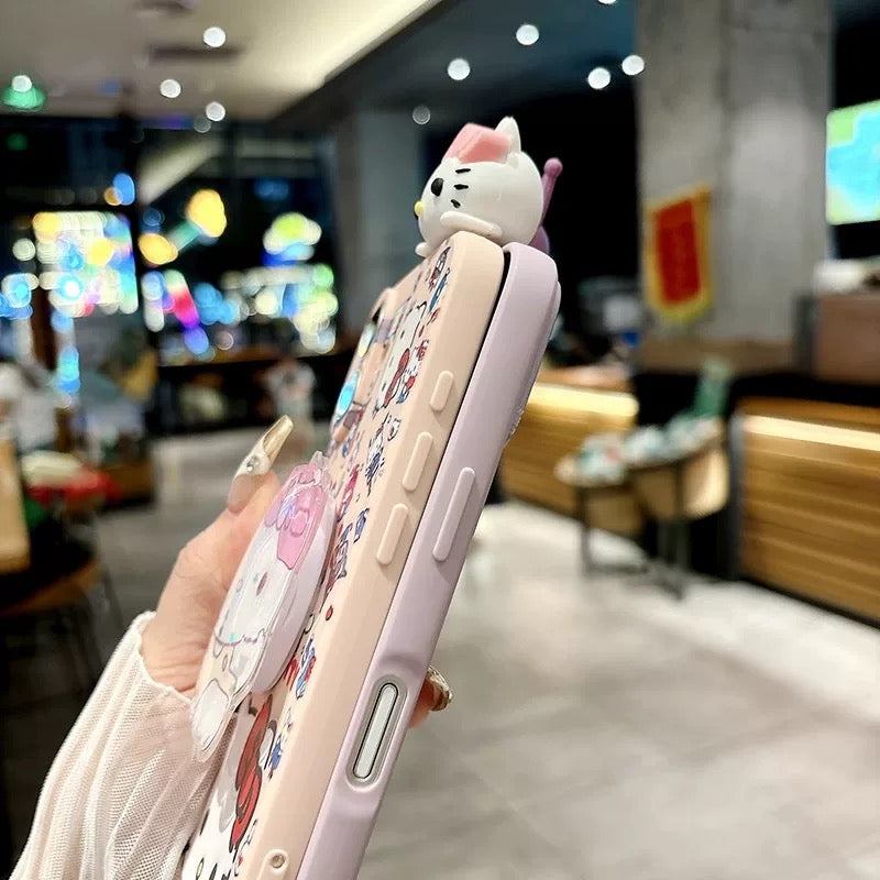 Compatible with Samsung  Kitty & Kuromi Mirror Bracelet Phone Case